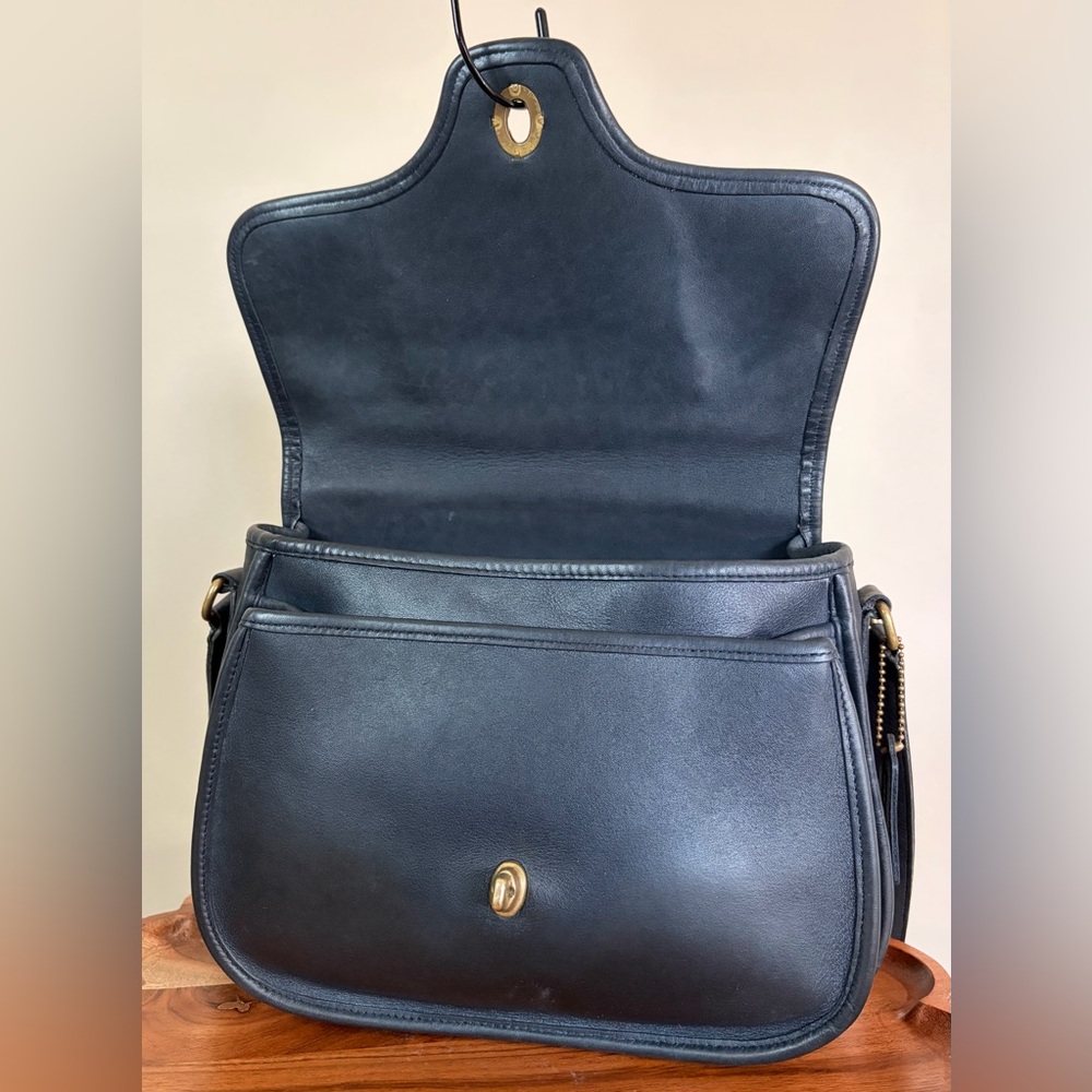 Vintage COACH Lennox Bag Navy Leather Crossbody RARE 9918 - Picture 5 of 17